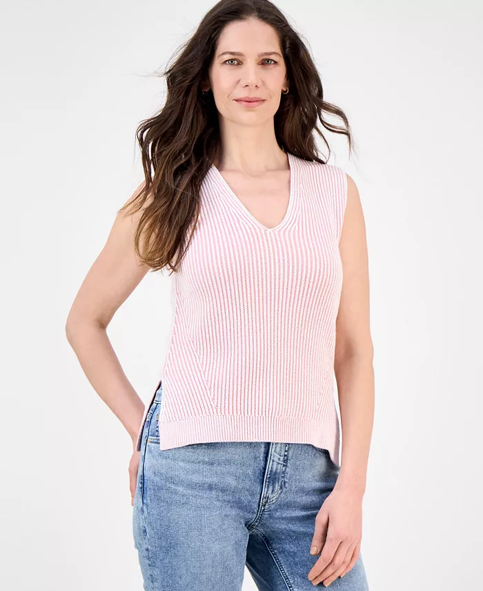 

Женский плиссированный свитер с V-образным вырезом Nautica Jeans, мультиколор