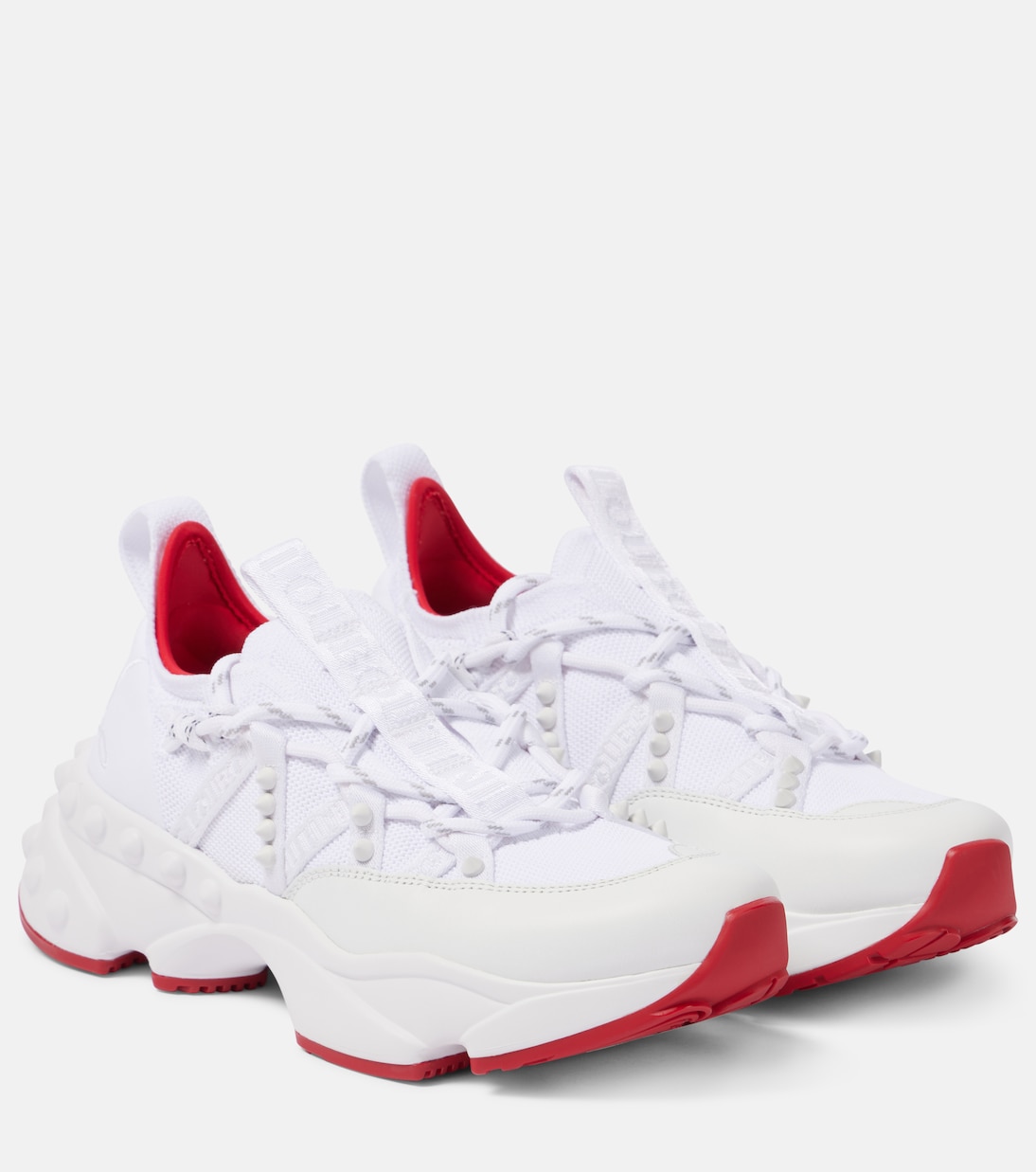 Кроссовки Trailnrun с кожаными вставками Christian Louboutin, белый