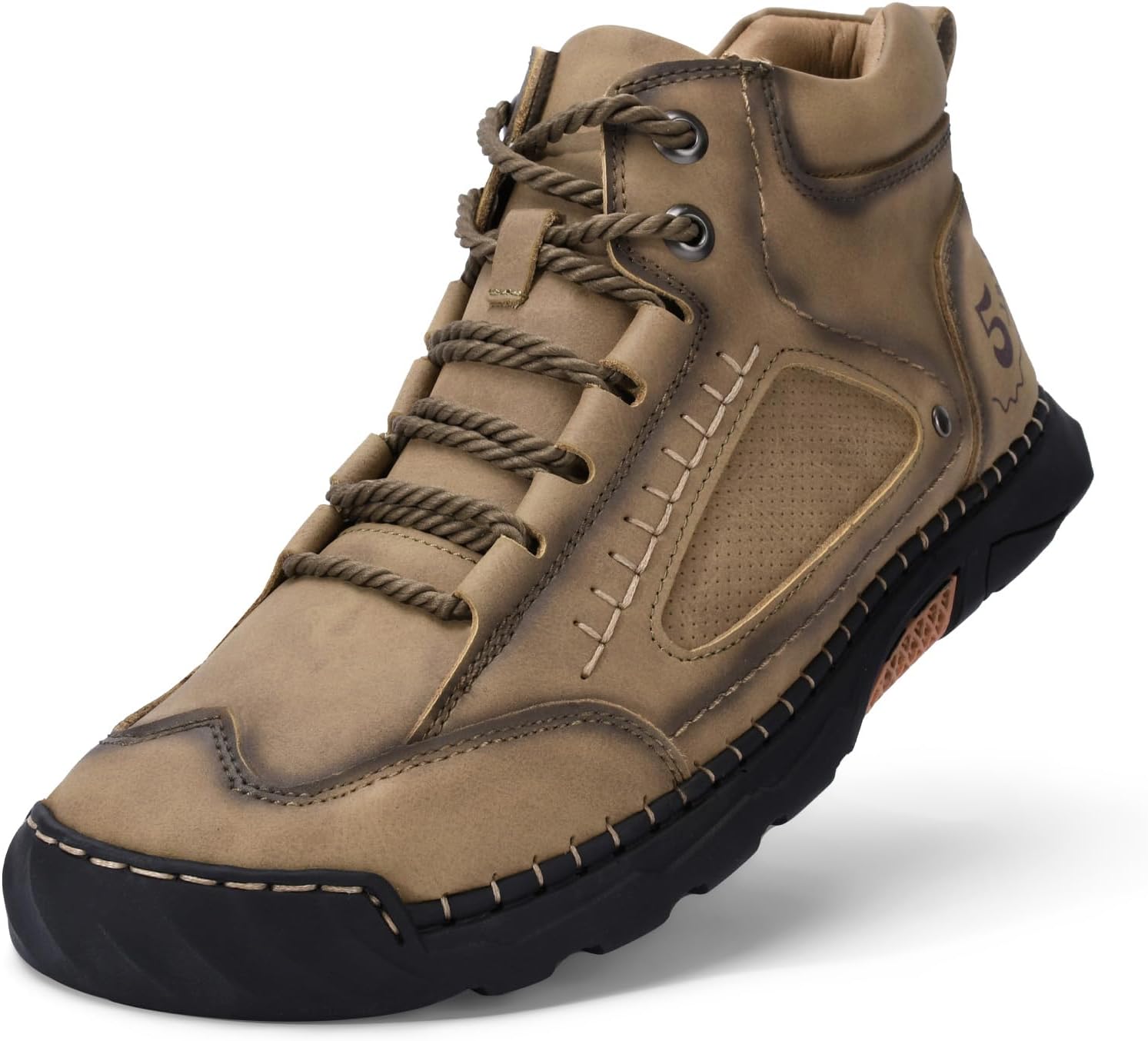 

Мужские повседневные кожаные туфли alcubieree, ботинки-чукка до щиколотки, слипоны, легкие лоферы, средний верх, для ходьбы и вождения, коричневый