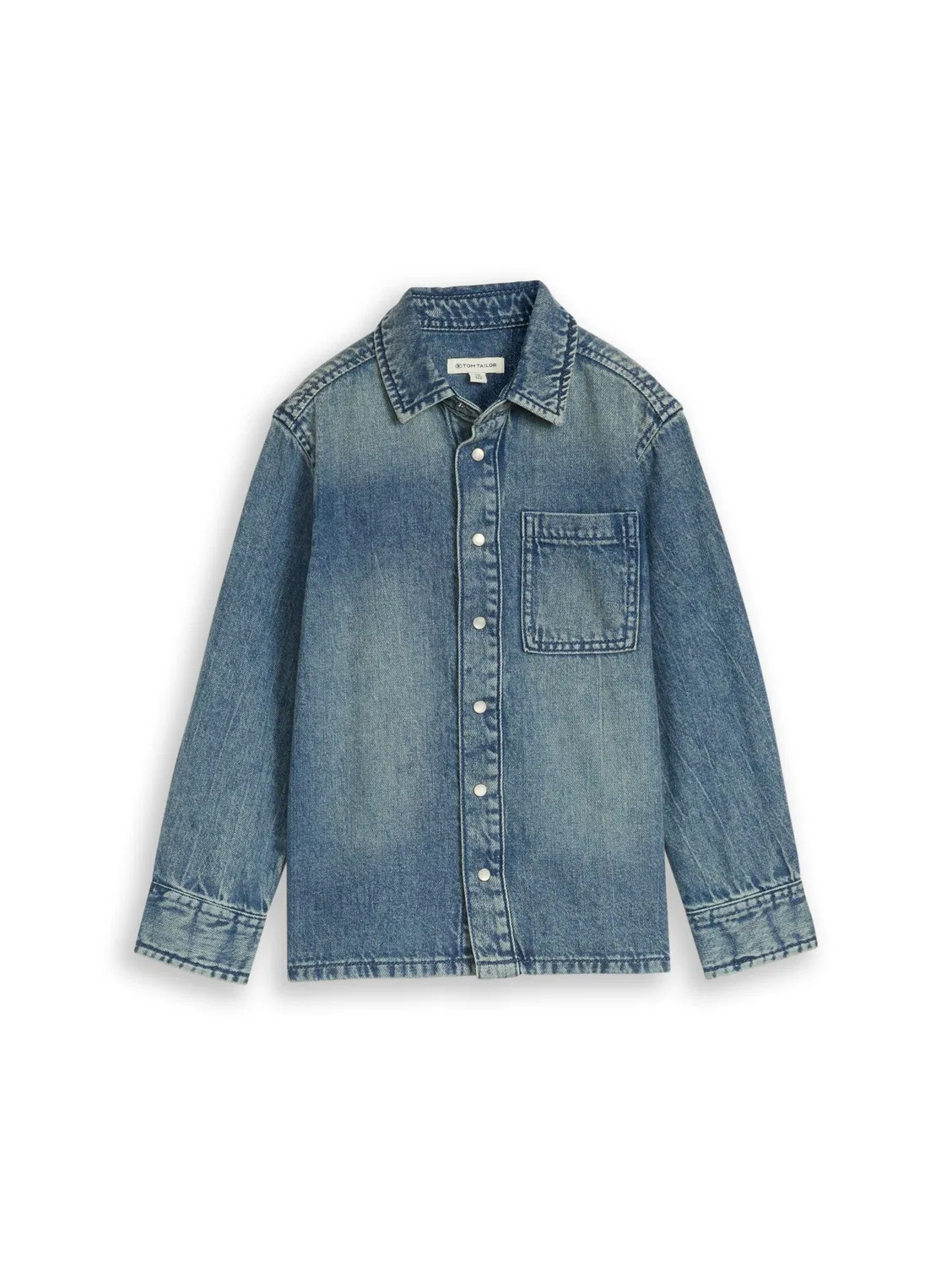 Рубашка на пуговицах стандартного кроя Tom Tailor, Blue Denim