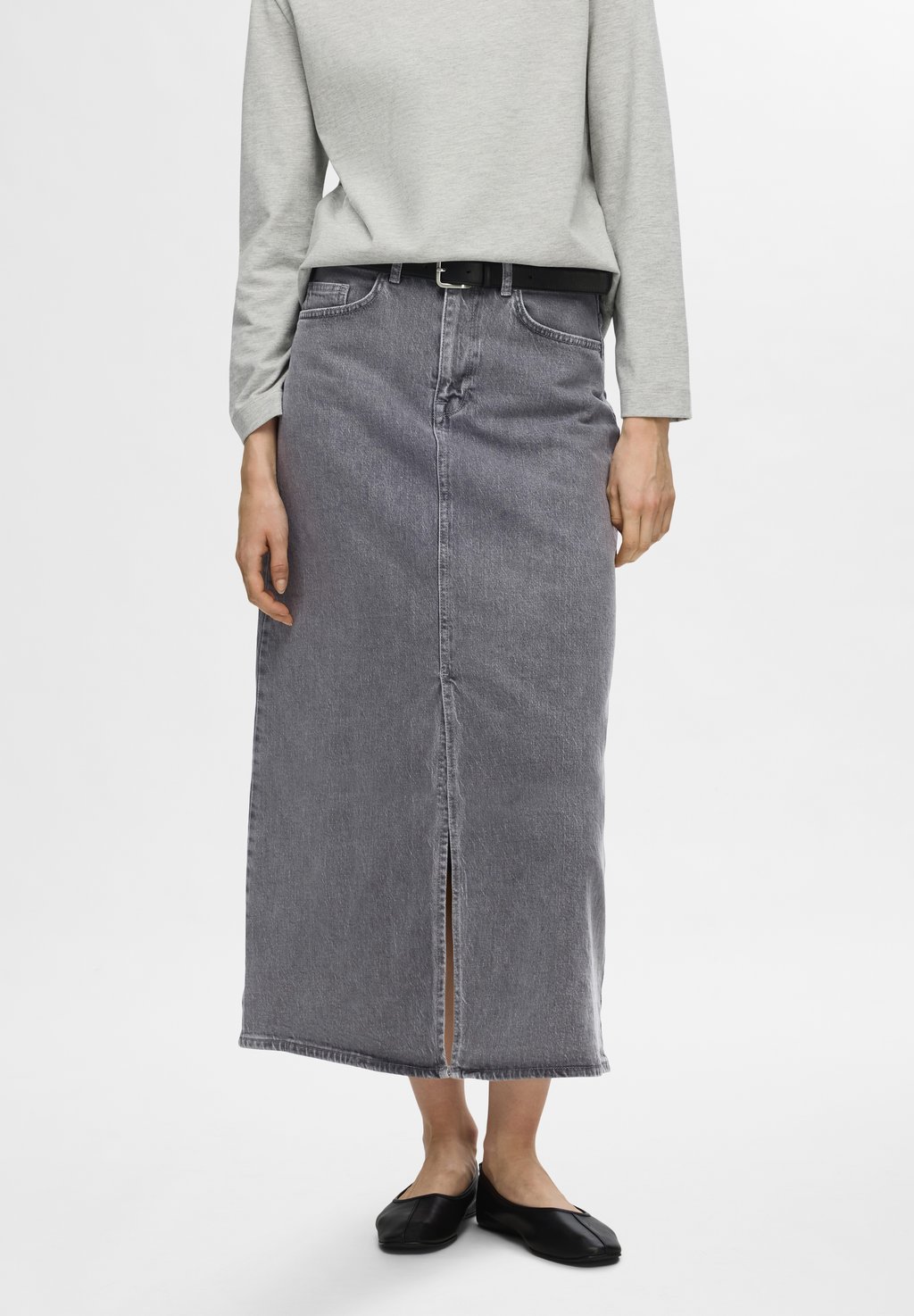 

Джинсовая юбка SLFKRISTA GERDA SKIRT Selected, цвет Light Grey Denim