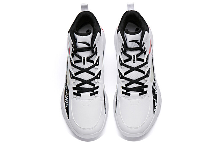 ANTA Basketball Collection Vintage Basketball Shoes Men High-top ANTA White/University Red/Black — фото 4