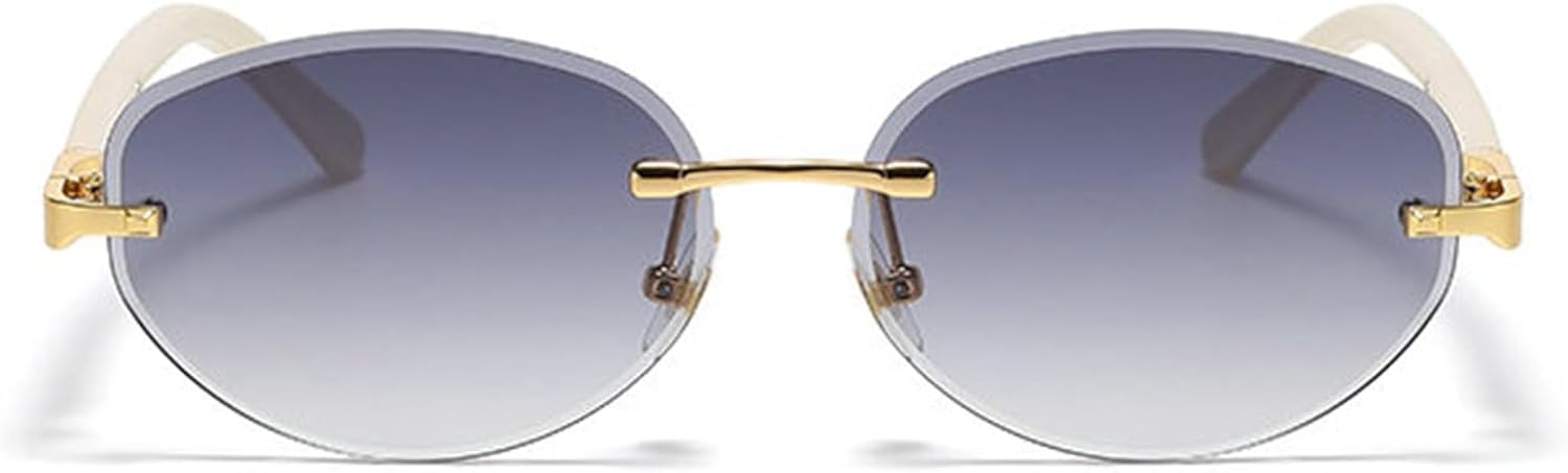 

Женские солнцезащитные очки Helena Fashion Oval в стиле 90-х, роскошные, без оправы, дизайнерские, с металлическим каркасом, мужские классические винтажные круглые очки с защитой от УФ-излучения UV400, C4