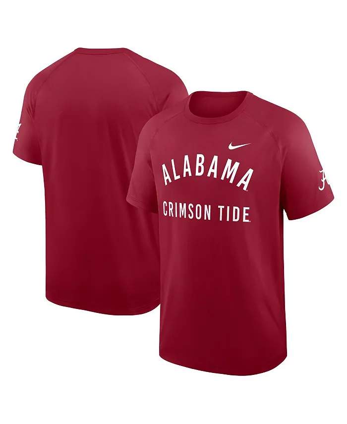 

Мужская футболка Alabama Crimson Tide Ready Raglan Premium Performance цвета малинового Nike