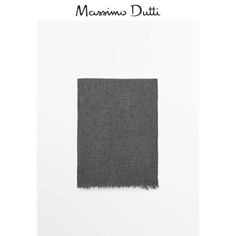 

Шарф длинный Massimo Dutti из чистого кашемира, серый