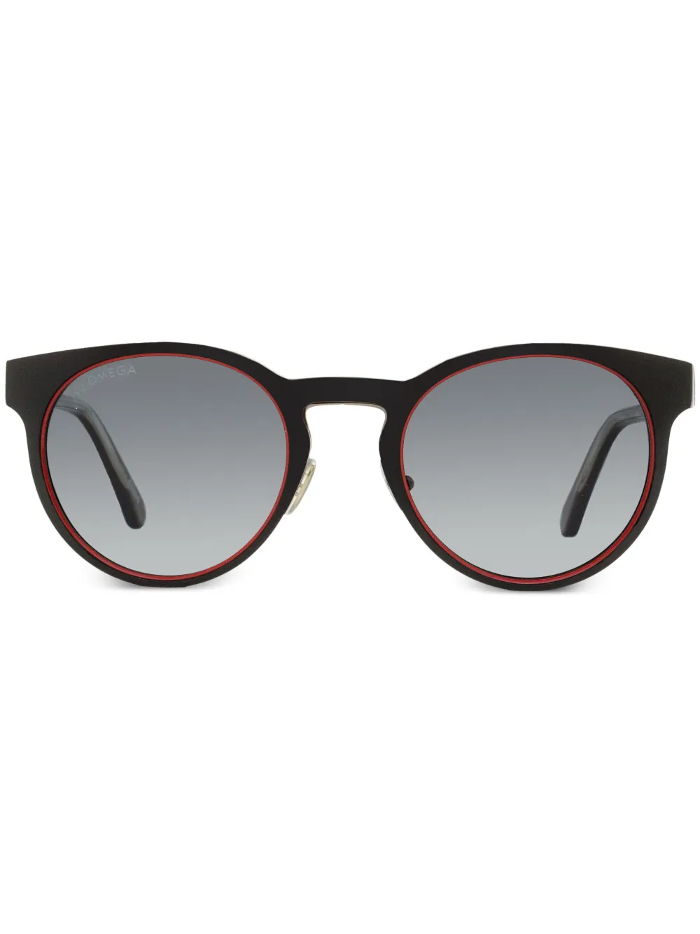 

Солнцезащитные очки в матовой круглой оправе OMEGA EYEWEAR, черный