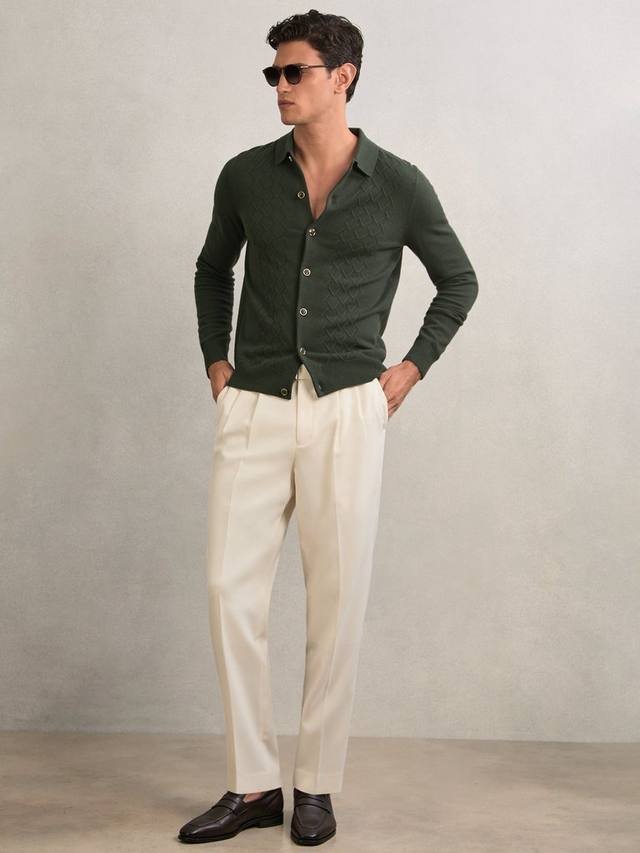 

Кардиган Gideon Button Through из шерсти Reiss, Forest Green