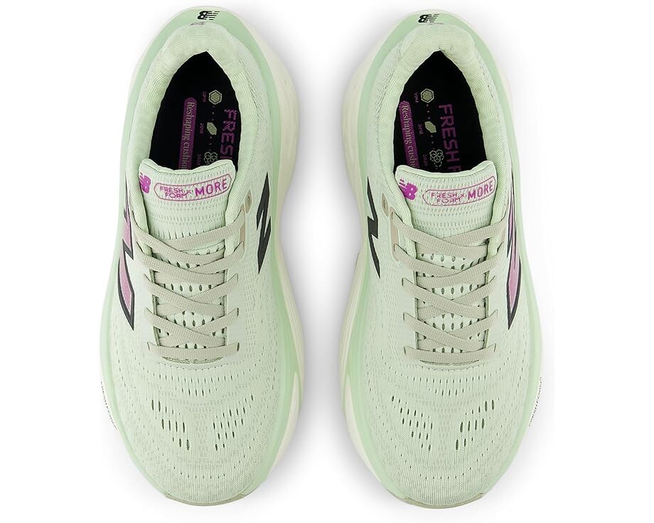 Кроссовки New Balance Fresh Foam X More v5, цвет Natural Mint/Purple Fuchsia — фото 2