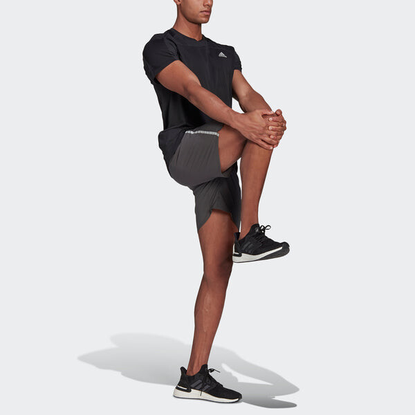 Футболка adidas Heat Rdy Tee Colorblock Reflective Logo Running Sports Short Sleeve Black, черный — фото 4