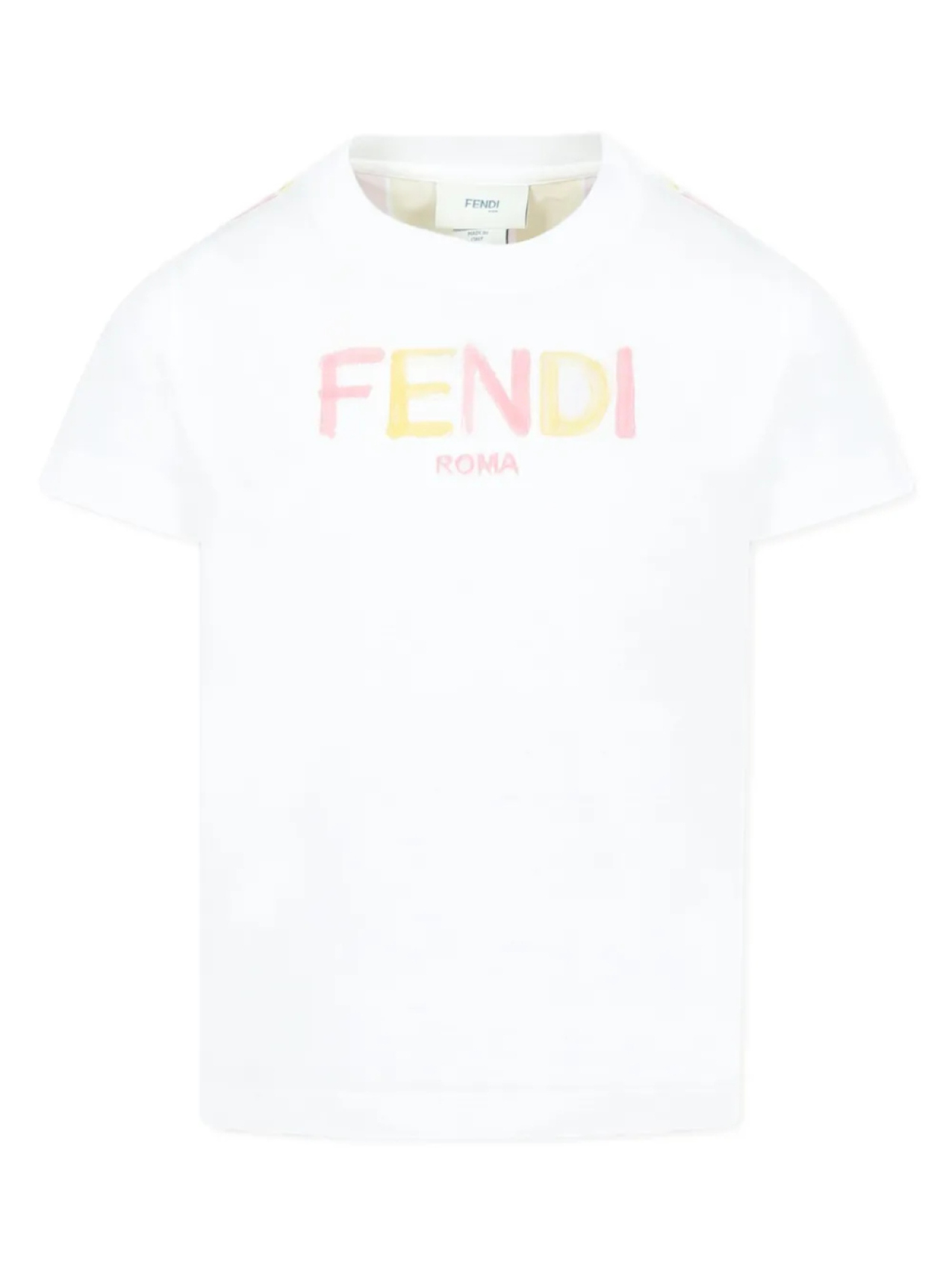 

Футболка с вышитым логотипом Fendi Kids, белый