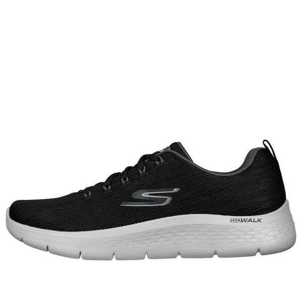 

Кроссовки go walk flex lace up 'black grey' Skechers, черный