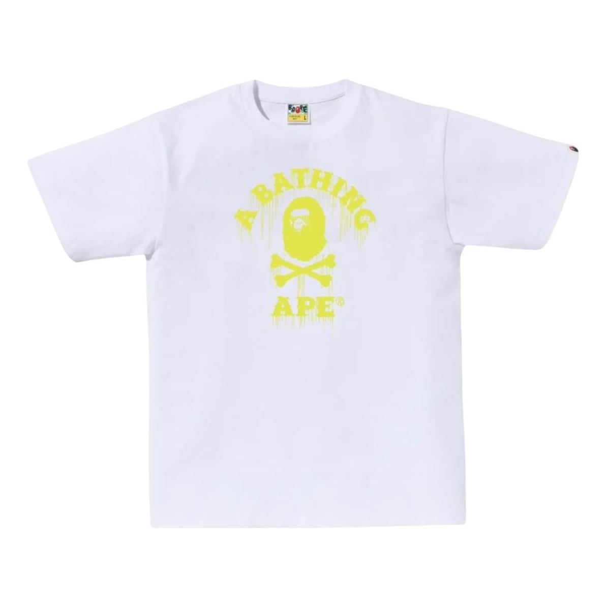 

Футболка A Bathing Ape Drip Ape Crossbone College Tee, белая