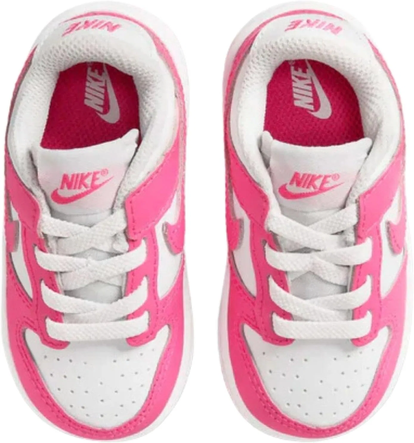 Кроссовки Nike Dunk Low, белый/лазерная фуксия — фото 2