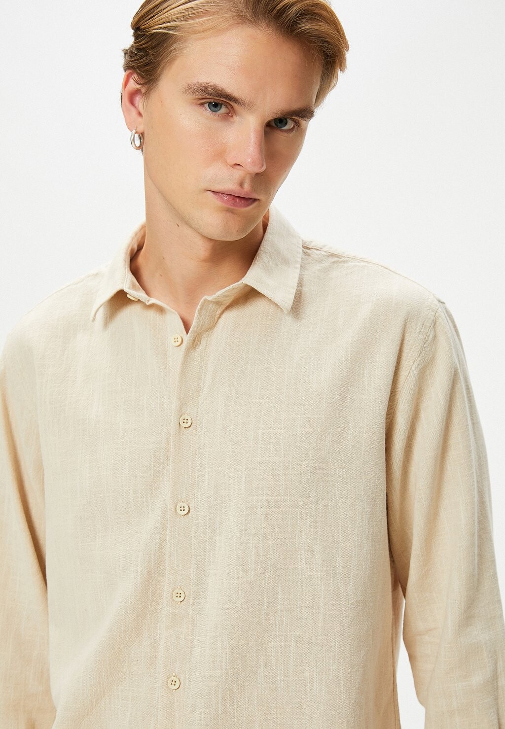 

Рубашка NECK BUTTONED Koton, бежевый