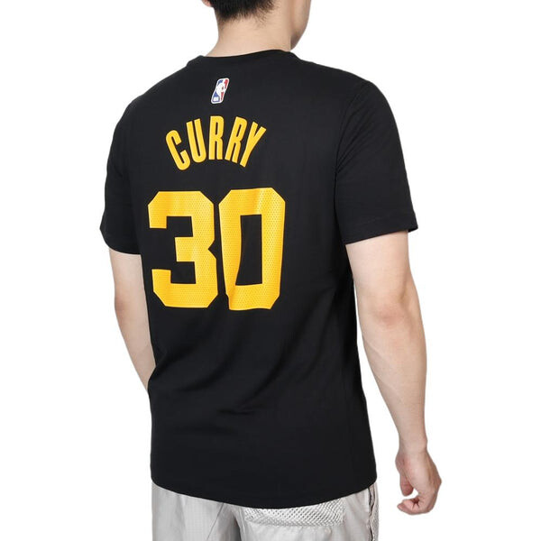 Футболка Men's Nike Golden State Warriors Curry Numeric Alphabet Pure Cotton Round Neck Pullover Short Sleeve Black T-Shirt, мультиколор — фото 4
