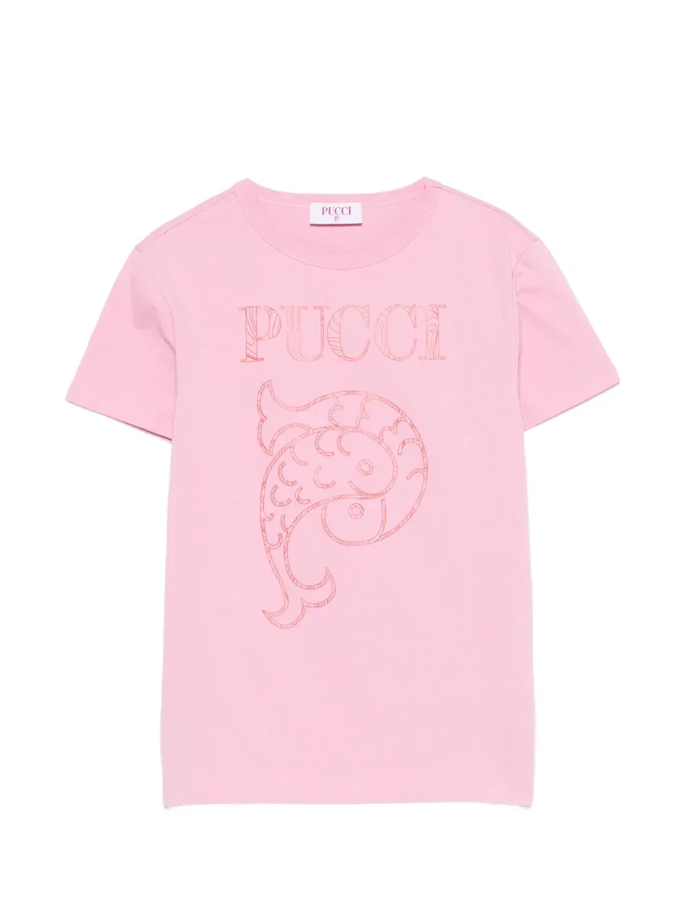 Футболка с принтом в виде рыбы Pucci Junior, розовый
