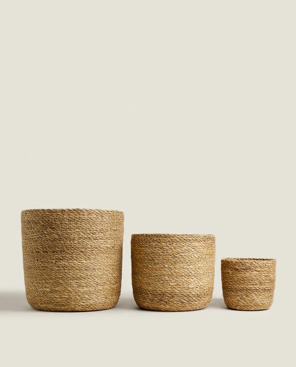 

Плетеная корзина Zara Home, светло-бежевый