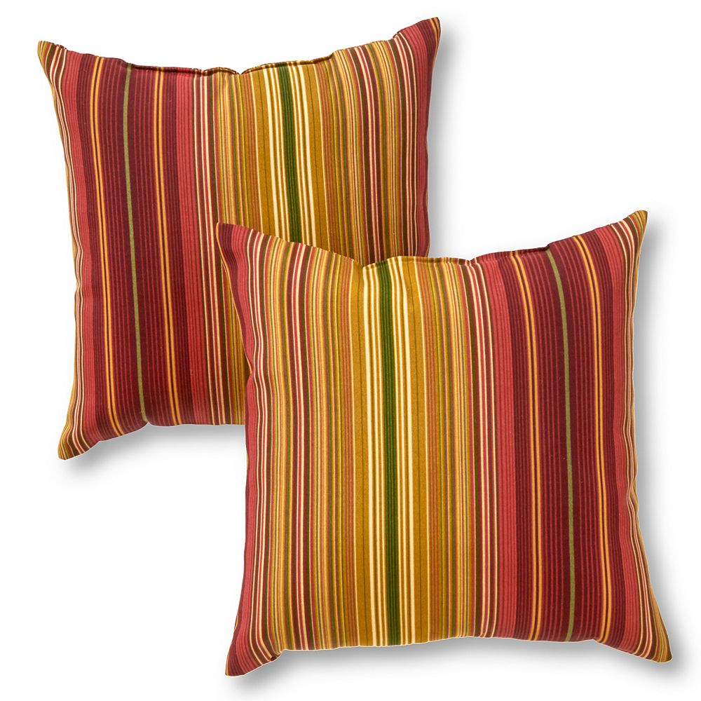 

Greendale Home Fashions, 2 шт. Квадратные декоративные подушки для улицы, цвет Kinnabari Stripe