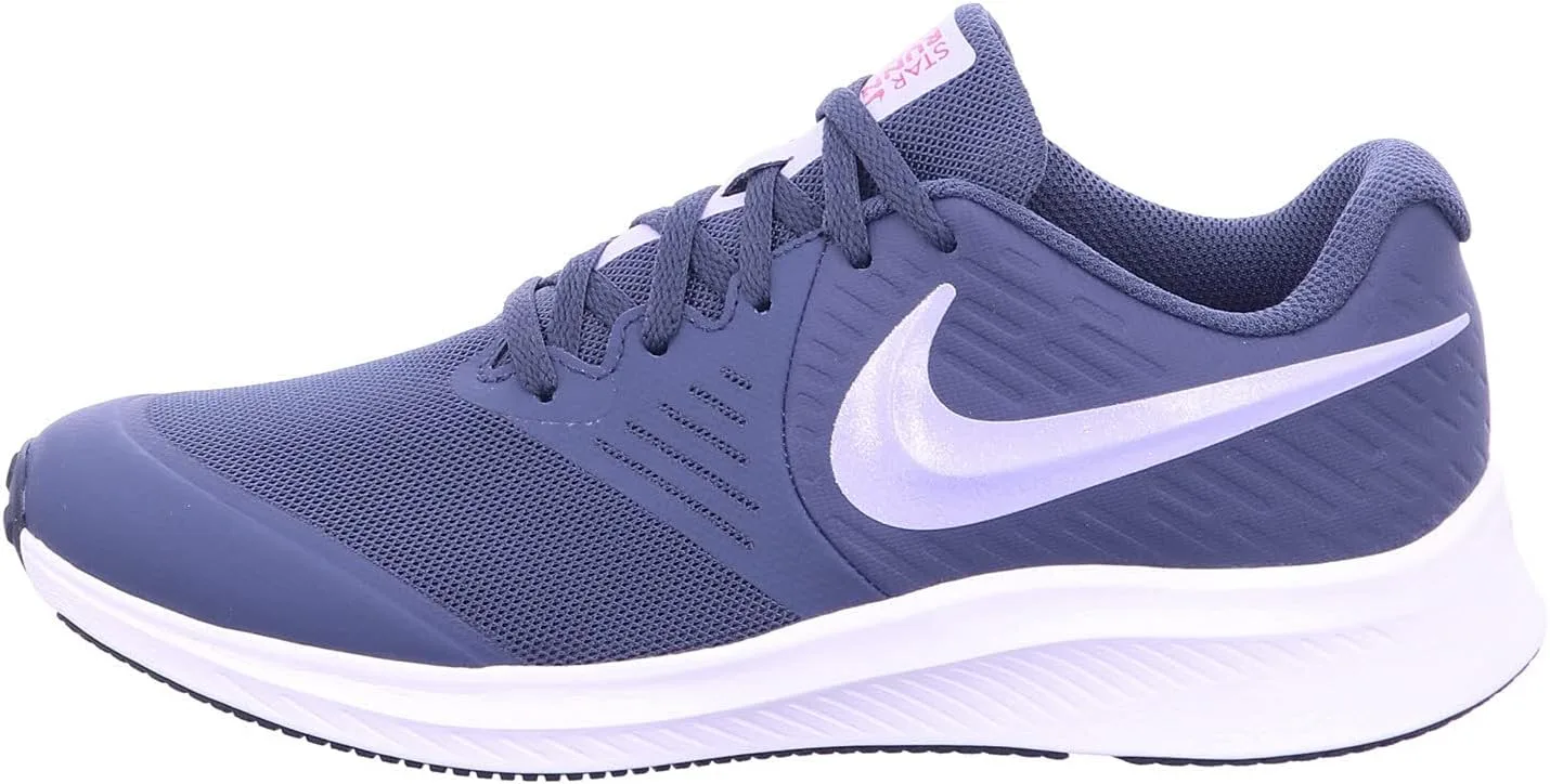 Детские беговые кроссовки Nike Star Runner 2 (PSV) унисекс, белый/синий/фиолетовый — фото 2