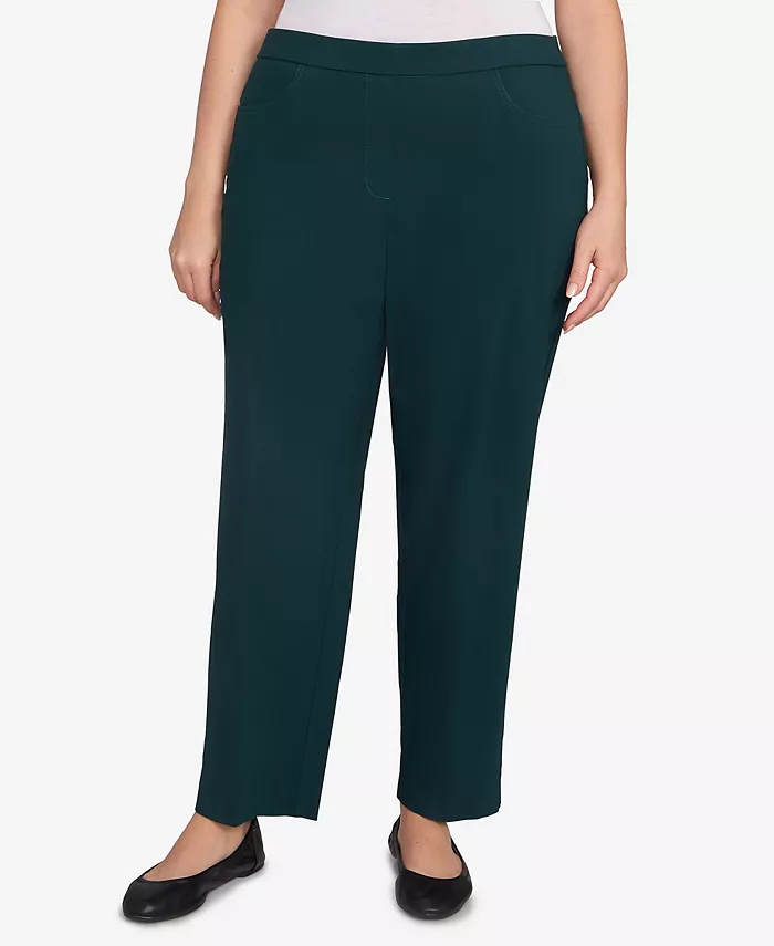 

Классические облегающие брюки Allure Plus Size средней длины Alfred Dunner, зеленый