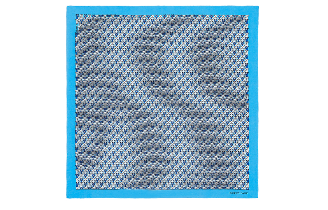 

HERMES Шёлковый шарф мужской, Blue