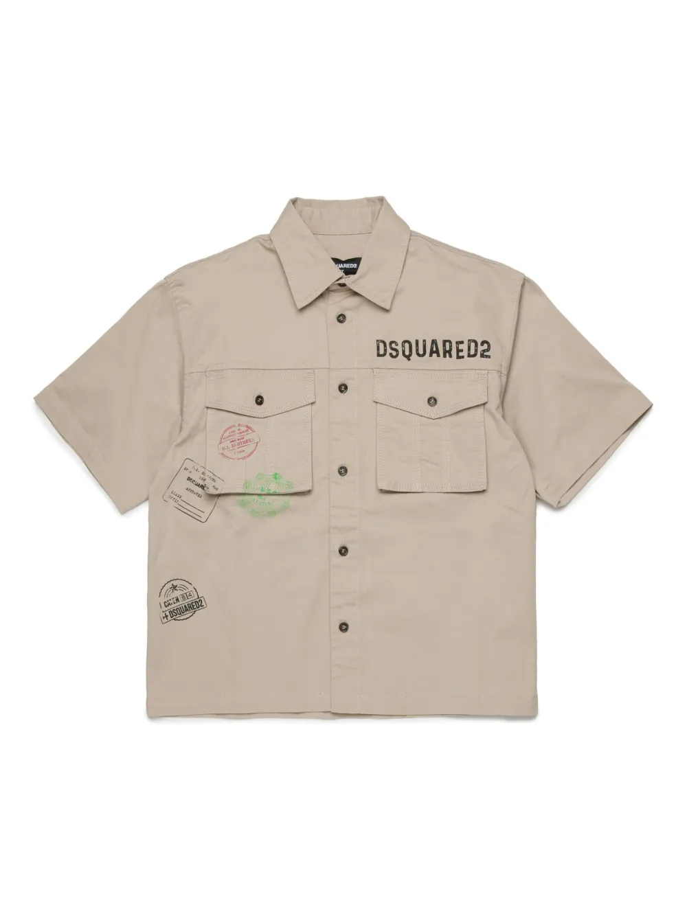 

Рубашка с логотипом DSQUARED2 KIDS, коричневый