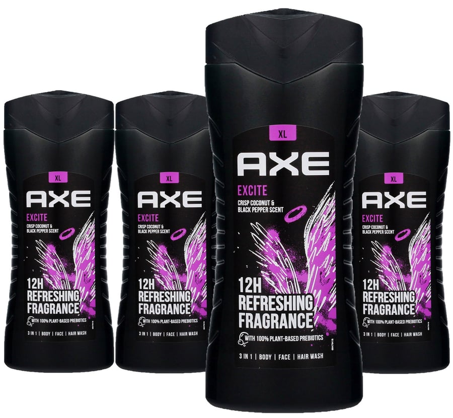 

Axe, Excite, гель для душа, 4x400 мл
