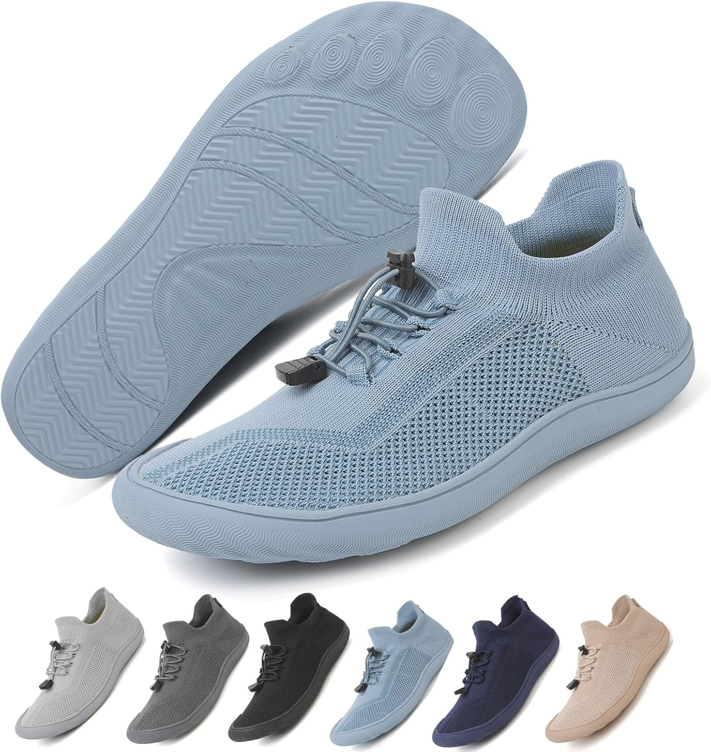 

Противоскользящие беговые кроссовки, унисекс, с широкой носковой частью Waiwaigo, светло-голубой