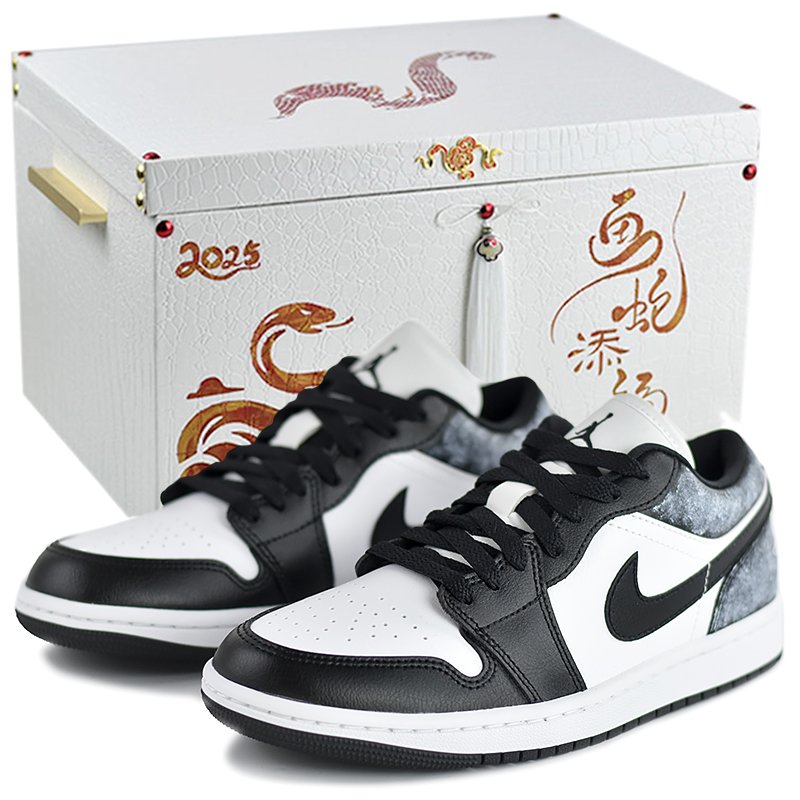 

Jordan Женские баскетбольные кеды Air 1 с противоскользящей подошвой, устойчивые к истиранию, дышащие, низкие, винтажные, черно-белые, черно-белые, в подарочной коробке премиум-класса