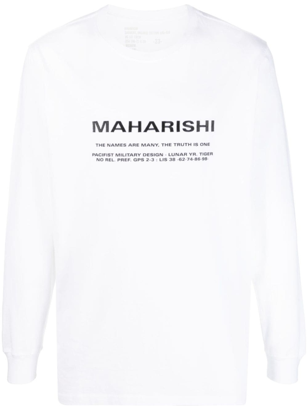 

Maharishi футболка с длинными рукавами и логотипом, белый