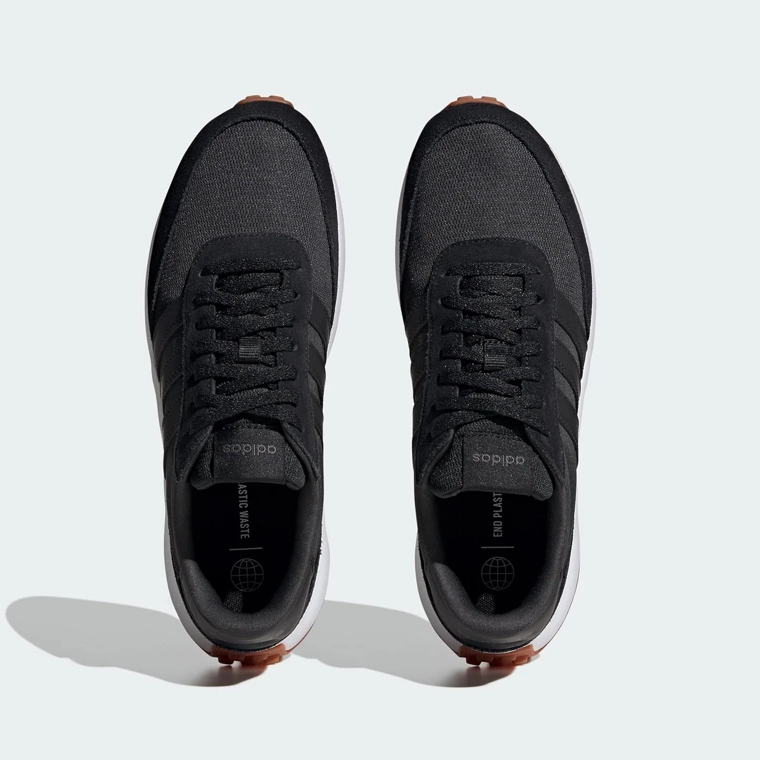 Мужские беговые кроссовки Adidas Run 70s Lifestyle, Carbon Core Black Cloud White — фото 3