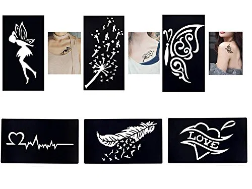 Набор трафаретов для тату, 6 листов Beyondtattoos
