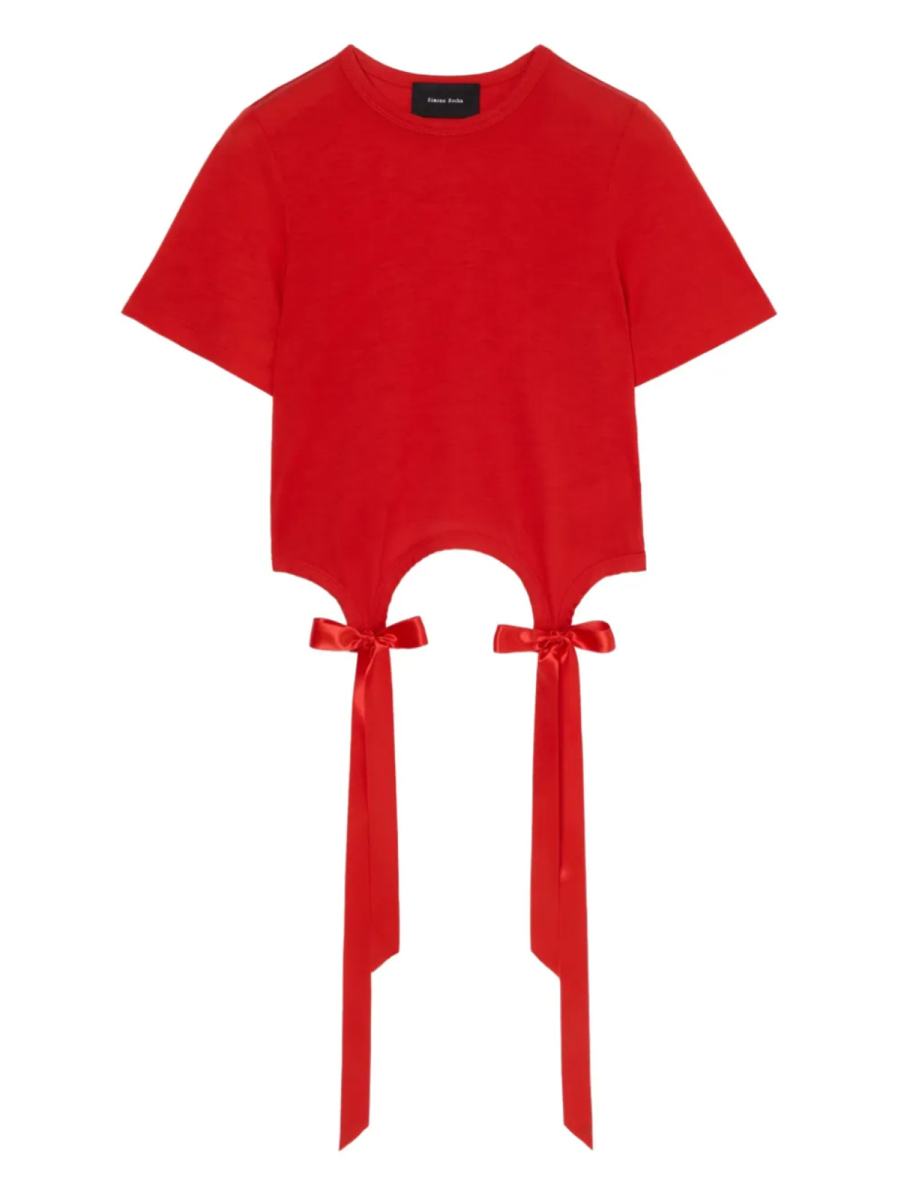 

Simone Rocha футболка Easy с бантами, красный