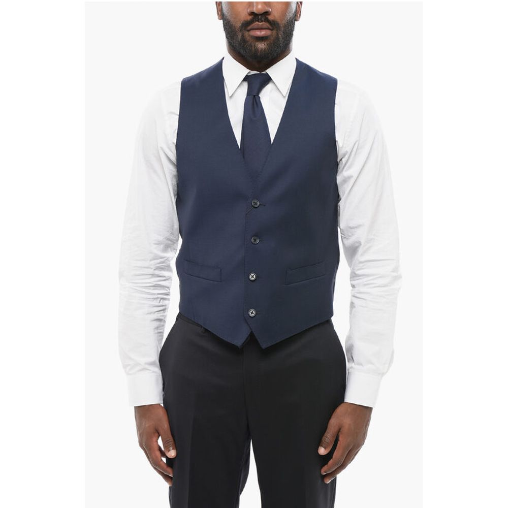

CC COLLECTION 4 пуговицы RESET Шерстяной жилет Corneliani, Blue