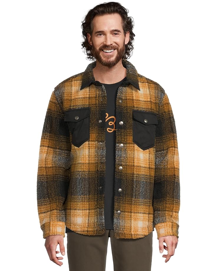 

Мужская куртка L.L.Bean Signature Mixed Media Fleece Jacket Plaid, Black Slate/Dark Amber