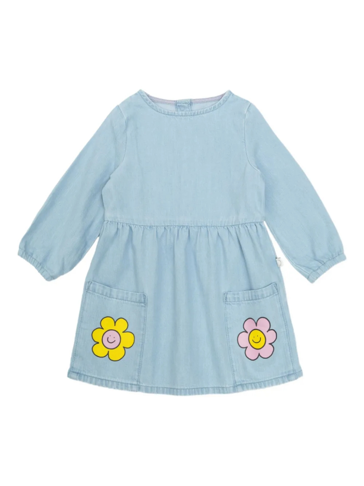 

Джинсовое платье Stella McCartney Kids с цветочной аппликацией, синий