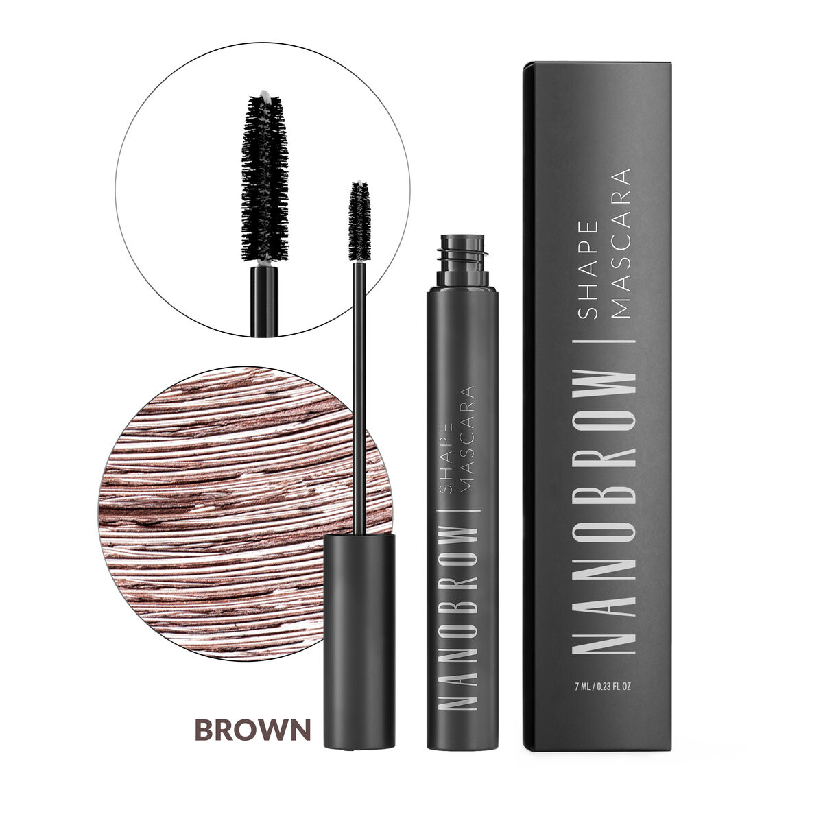 

Nanobrow, Shape Mascara, Тушь для бровей, Коричневый, 7мл