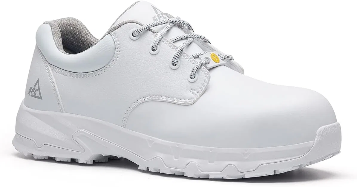 Рабочая обувь Barra Safety Shoes - нескользящая рабочая обувь с защитой от спотыкания и защитным носком, водоотталкивающий верх из микрофибры, S3L FO SR ESD - для мужчин и женщин Shoes for Crews, White — фото 2