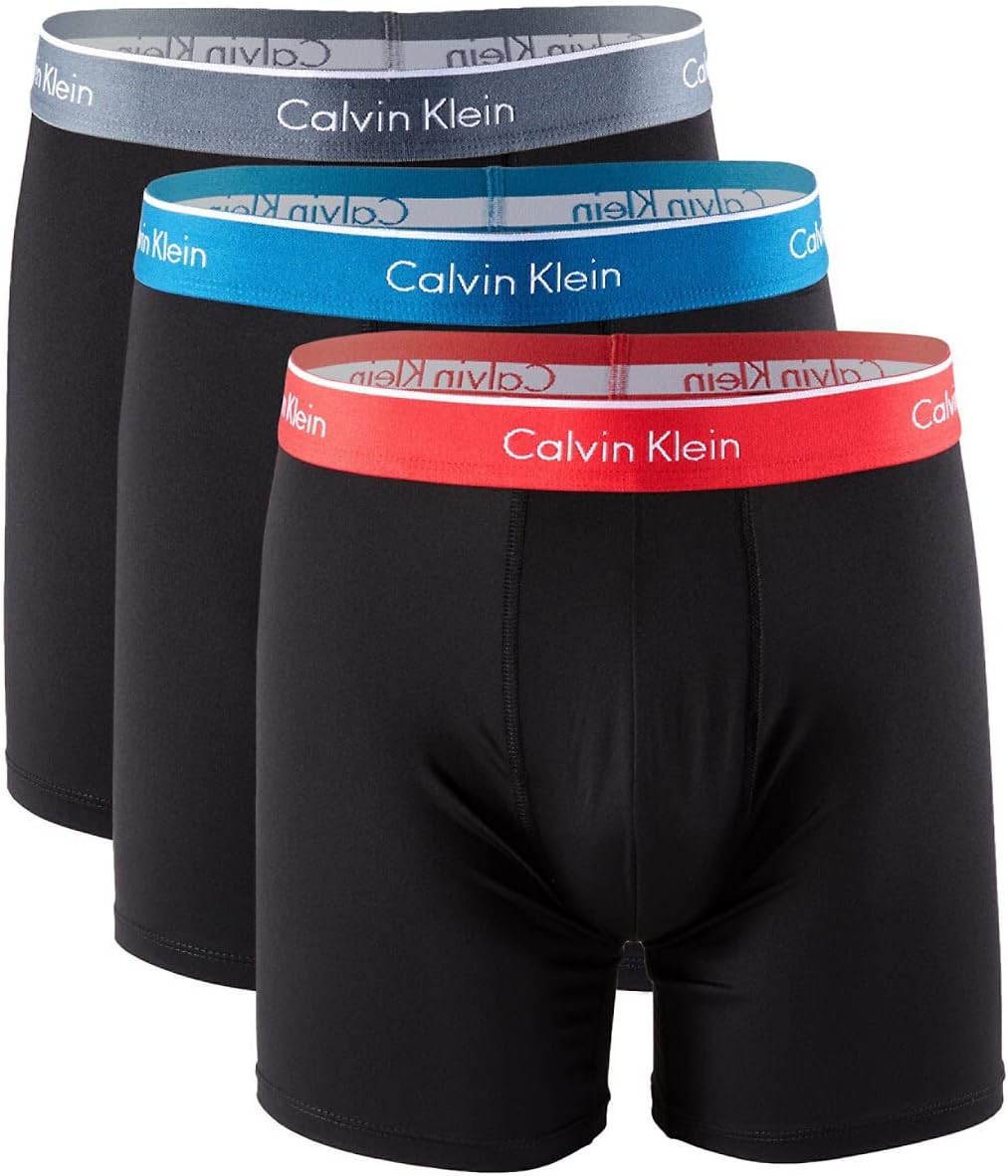 

Мужские трусы-боксеры Calvin Klein из микрофибры стретч, 3 шт., Turquoise(Np2033-949)/Grey