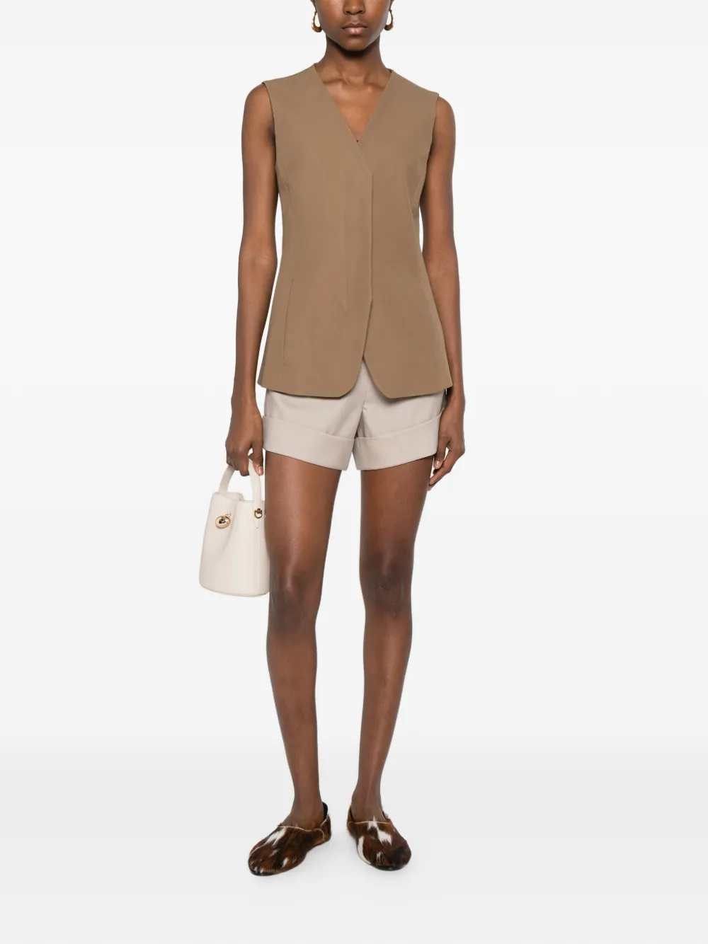 Шорты Mxmcelebre с потайной застежкой Max Mara, нейтральный — фото 2