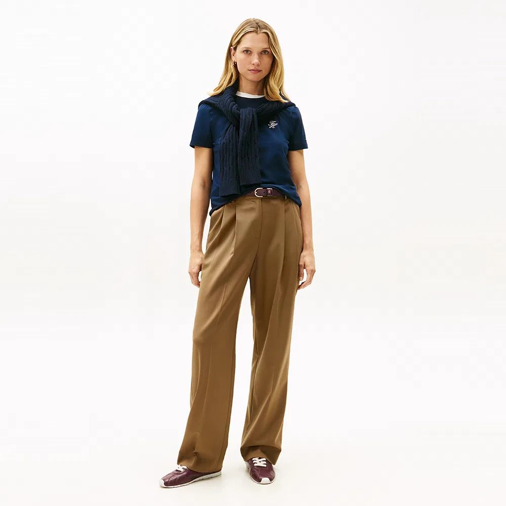 Женская футболка с вышитым логотипом Script тёмно-синяя от Tommy Hilfiger Women — фото 3