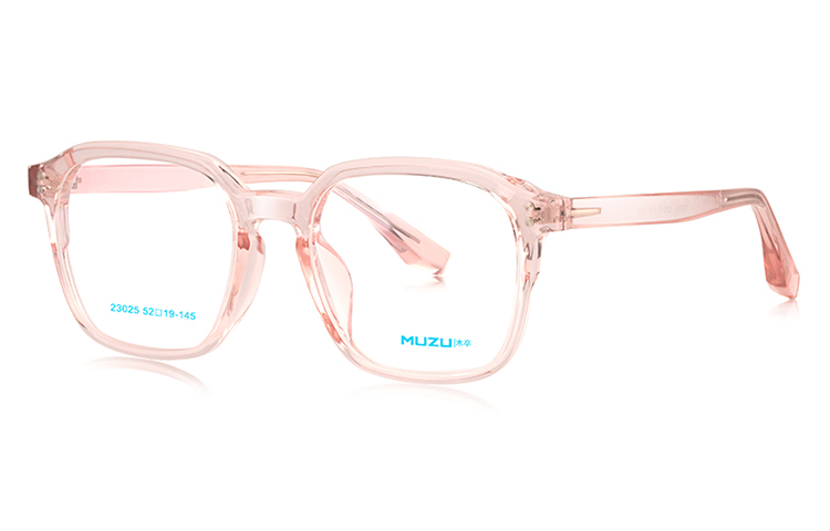 

MUZU Пластиковая квадратная оправа для очков TR/Memory унисекс, Trans-pink - C04