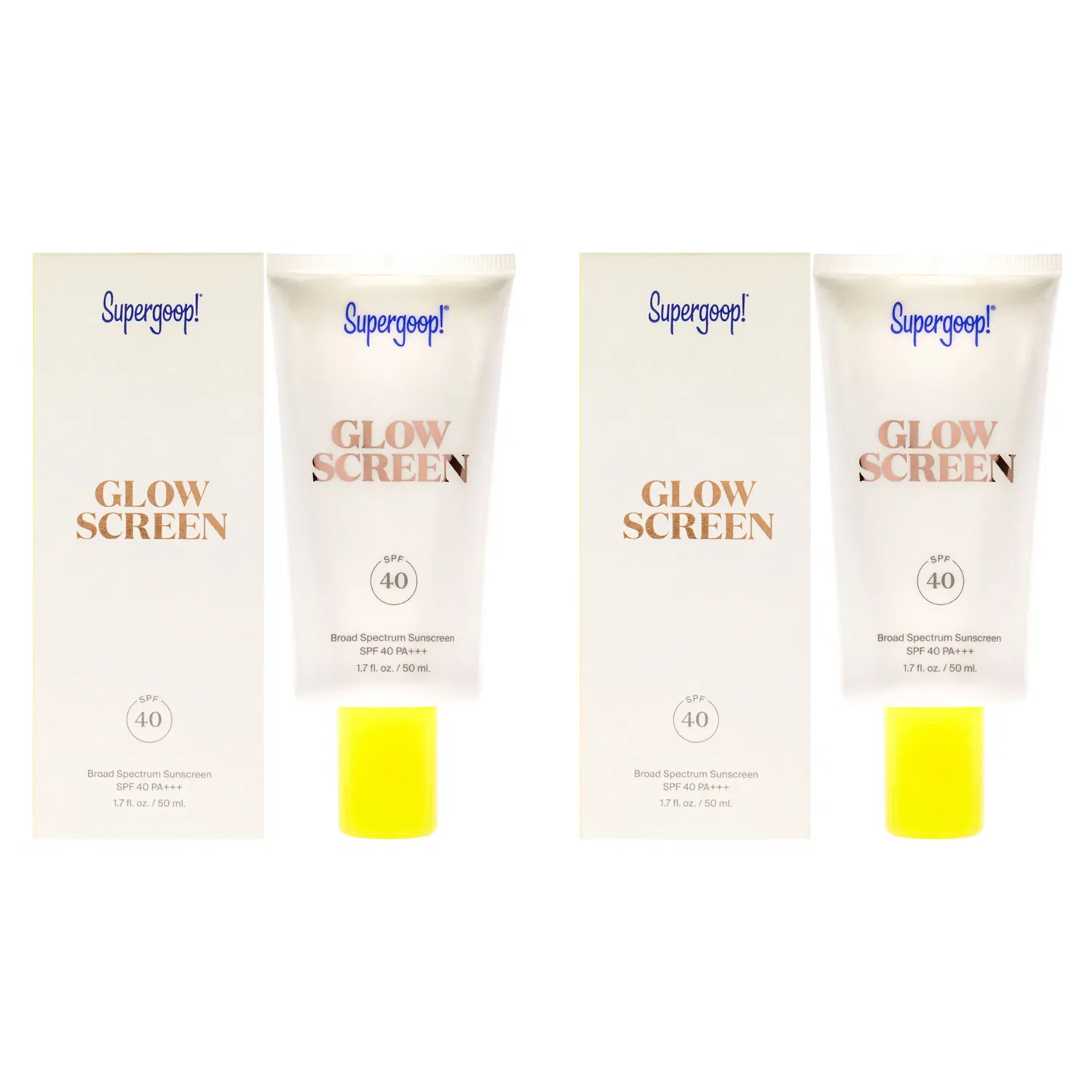 Лосьон для тела Glowscreen SPF 40 от Supergoop для женщин - 1,7 унции - упаковка из 2 штук, бежевый