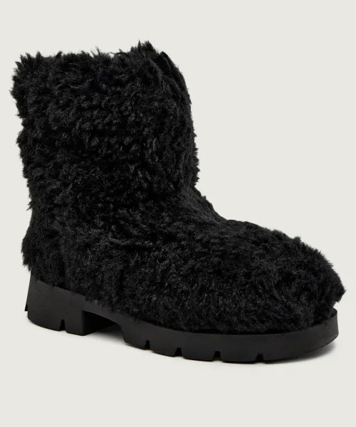 Женские зимние ботинки Inuikii Teddy Biker меховые, черный