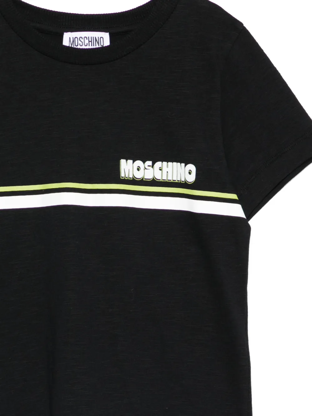 Футболка с полосатым узором Moschino Kids, черный — фото 3