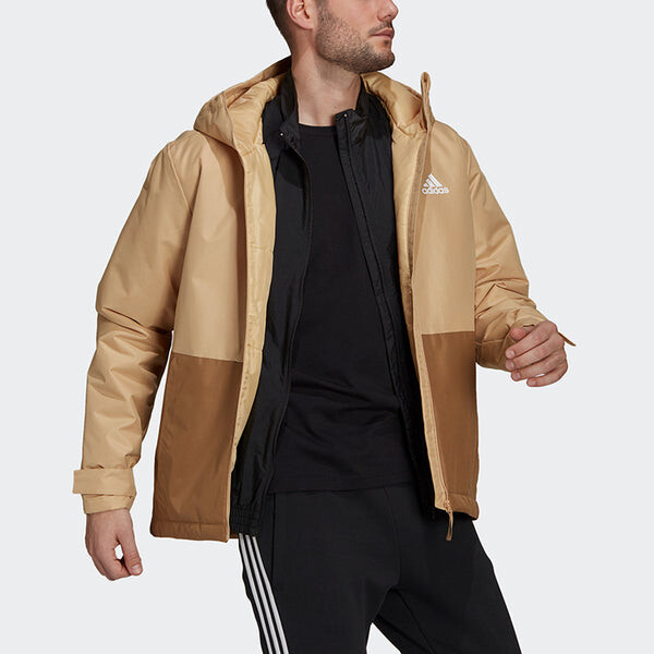 Куртка adidas Bsc St In H J Splicing hooded logo Sports Jacket Yellow, желтый — фото 4