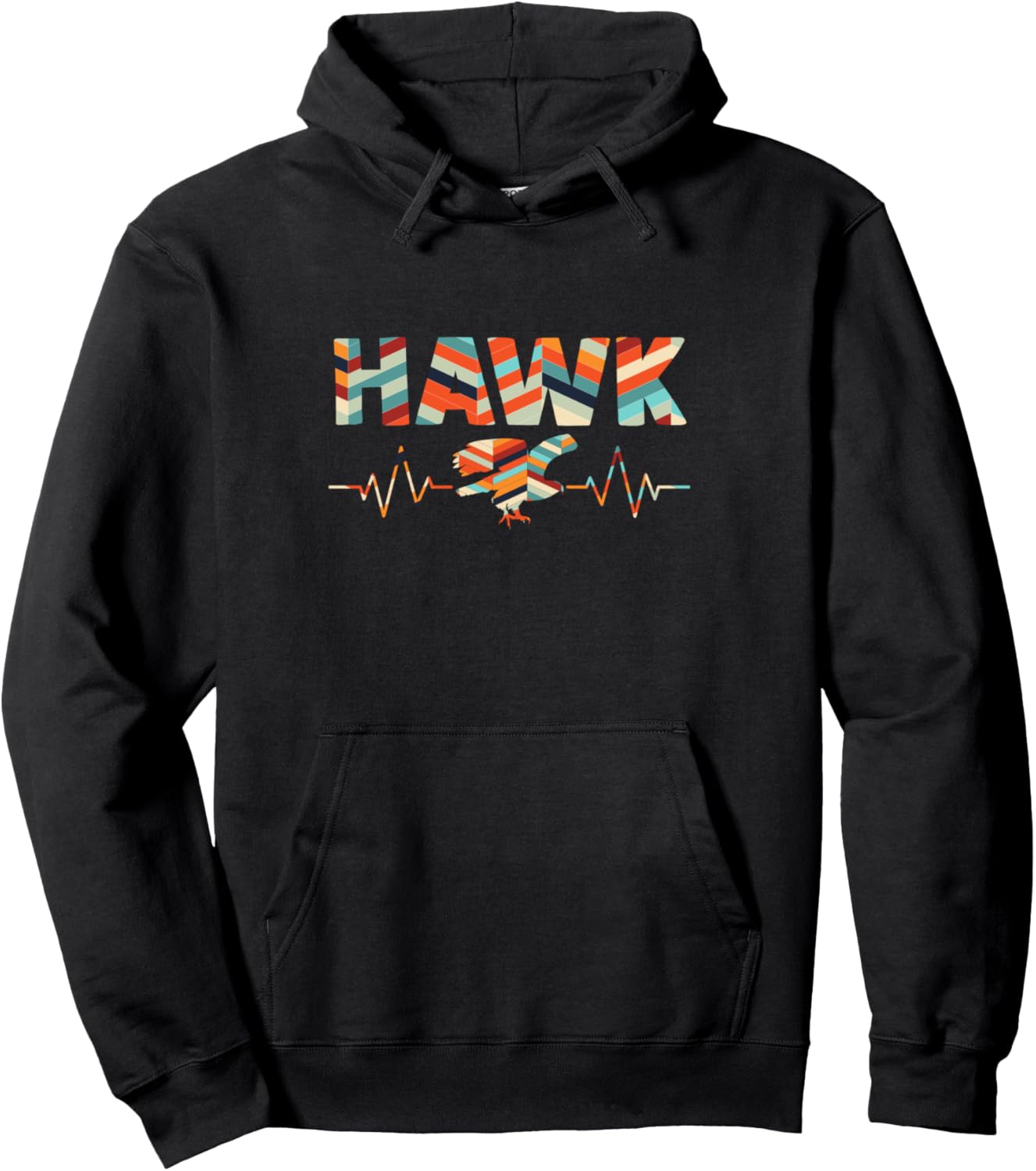 

Толстовка в стиле ретро с изображением ястреба и сердцебиения Hawks & Hawk Owner Gift, черный