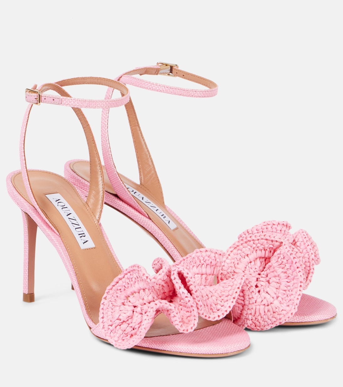 Тропические ночи 85 сандалии из рафии Aquazzura, Petal Rose