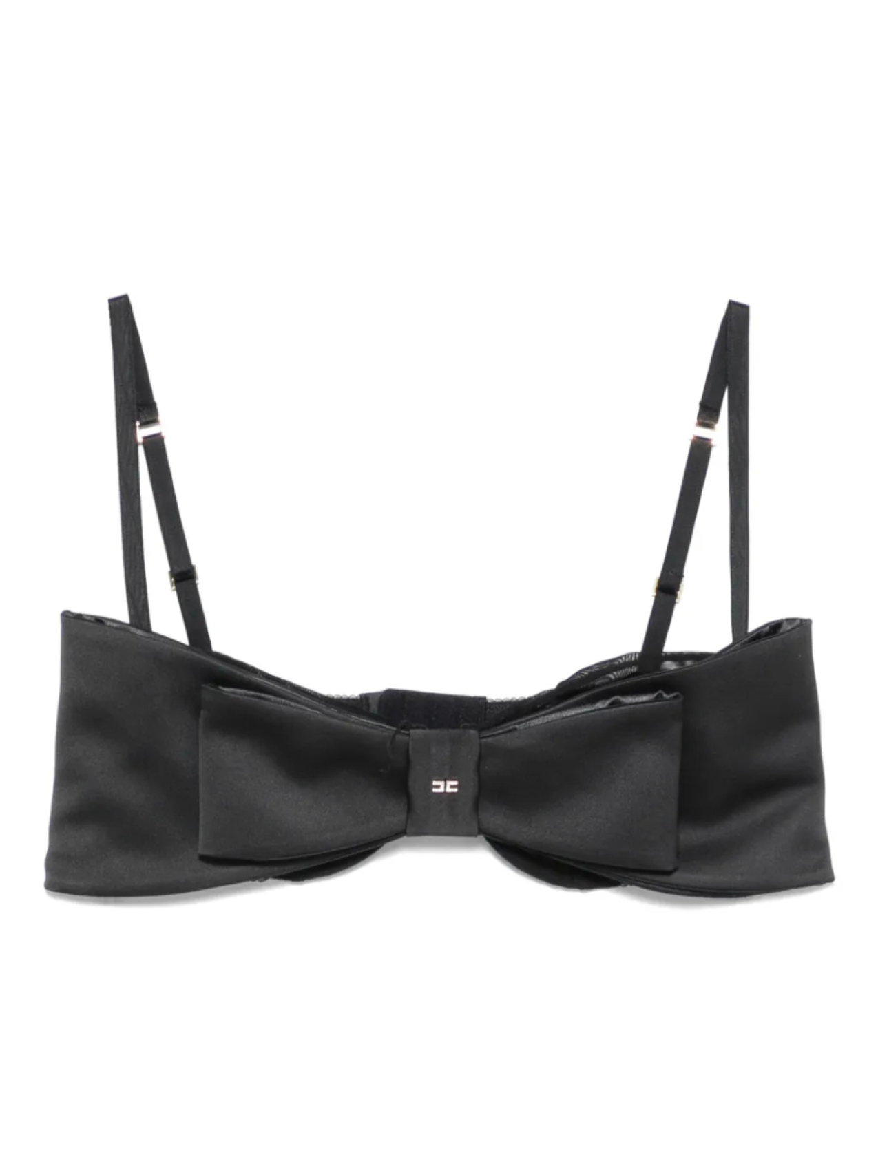 

Атласный топ с бантом Elisabetta Franchi, черный
