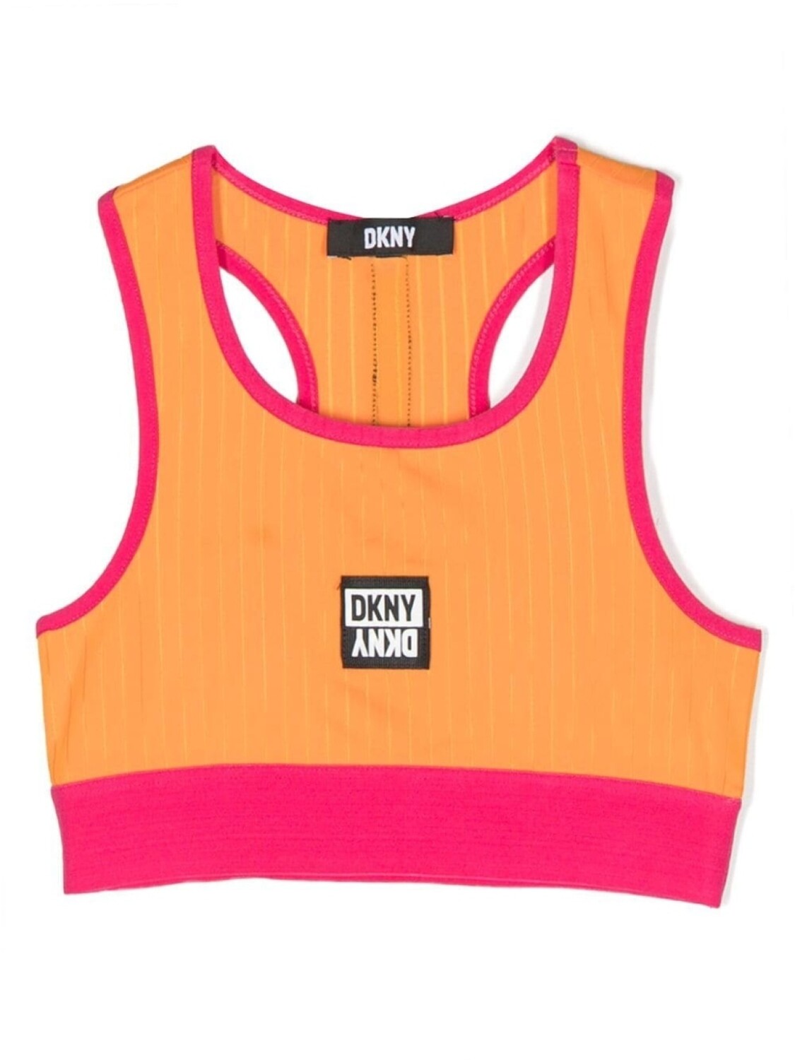 

Dkny Kids укороченный топ с нашивкой-логотипом, оранжевый